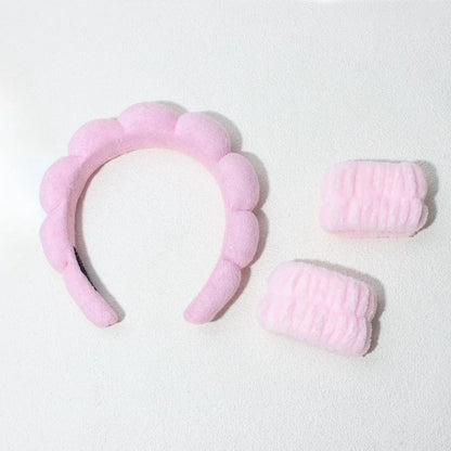 3PCS Spa Bubble Headband & Wristbands Skincare Set