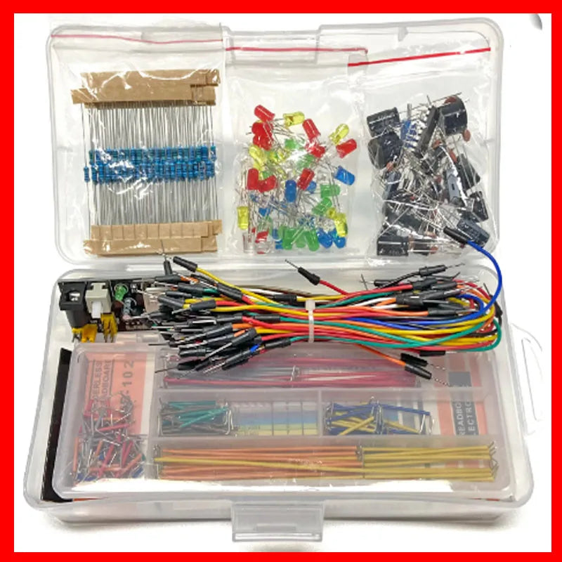 Electronic Components 830 Hole-Breadboard Kit Electrolytic Capacitor Resistor LED MB-102 for UNO R3 Component Pack Beginner Kit