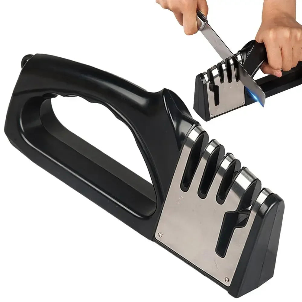 4 Segment Multifunctional Knife Sharpener – Portable Manual Kitchen Sharpener
