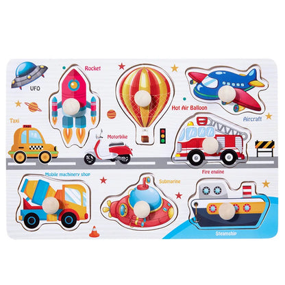 Montessori Wooden Color & Shape Matching Building Blocks