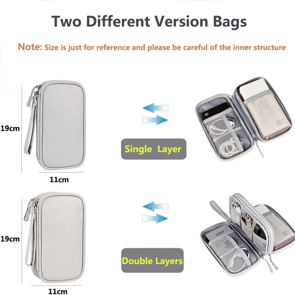 Electronic Cable Organizer Bag Waterproof Travel Storage Case