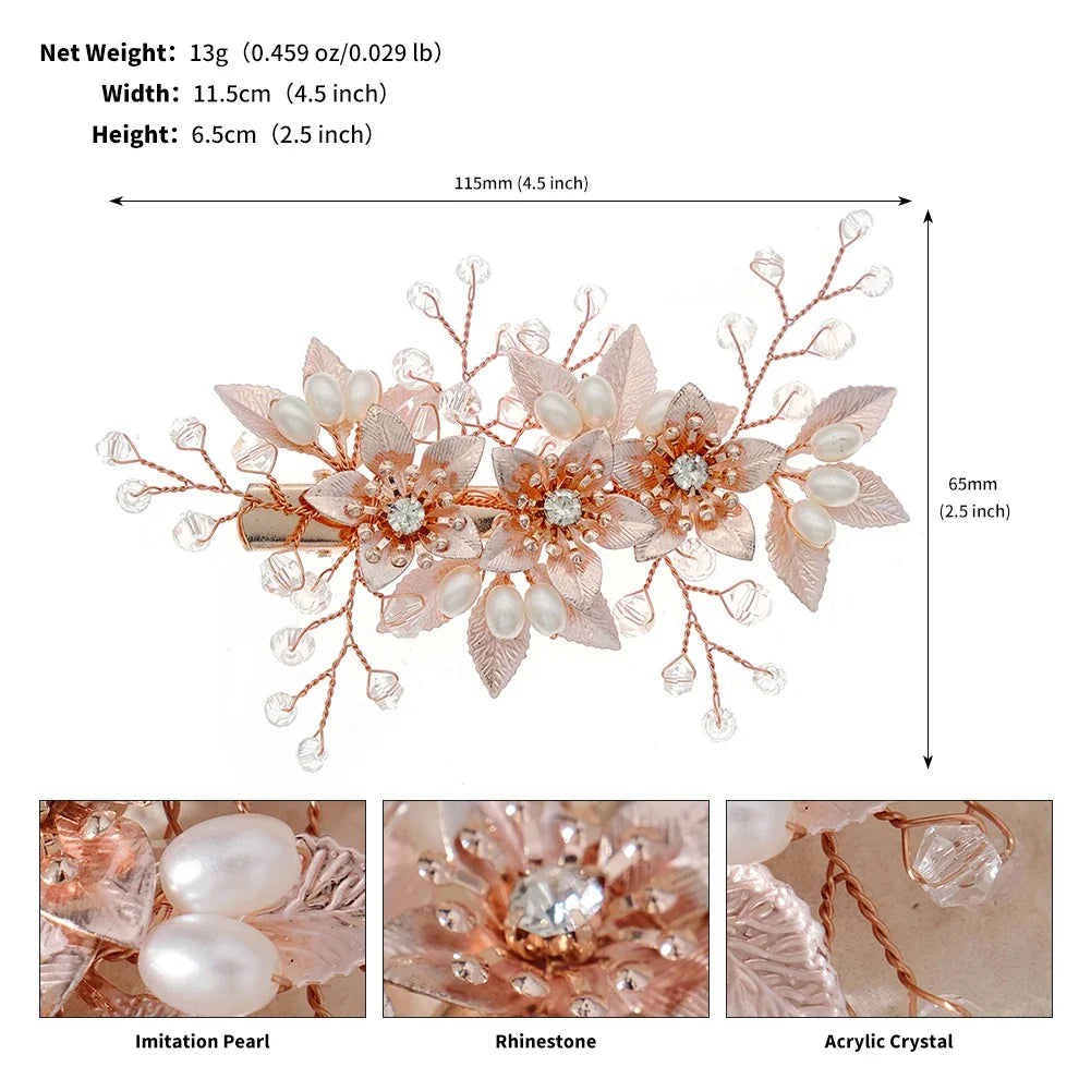Pearl Flower Bridal Hair Comb for Women