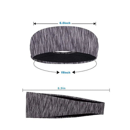 3 Pack Moisture Wicking Sports Headbands for Men & Women