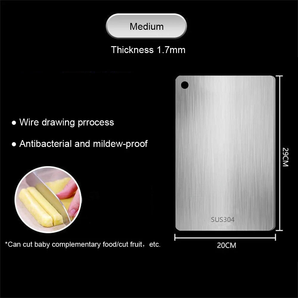 316 Stainless Steel Cutting Board – Double Sided Chopping & Kneading Board