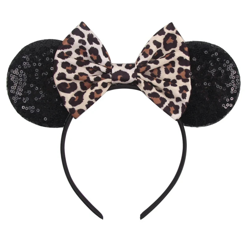 Embroidered Sequin Ears Bow Headband for Women & Girls