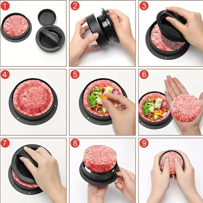 Non-Stick Hamburger Press Mold – Meat Patty Maker & Stuffed Pie Kitchen Tool