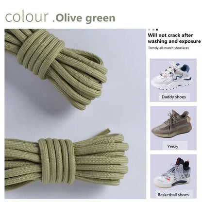 1 Pair New Round Shoe laces for Sneakers Yezy 350 Original Shoelaces for Shoes Polyester Solid Off White Laces Sport Shoestrings