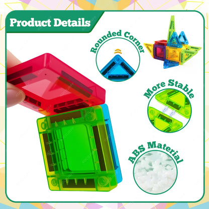 Mini Magnetic Tiles Travel Building Set with Metal Storage Box