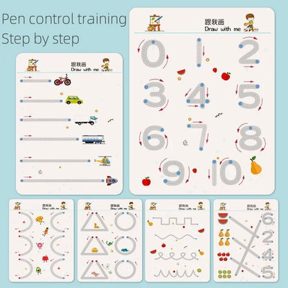 Montessori Reusable Tracing Workbook for Kids Handwriting Practice
