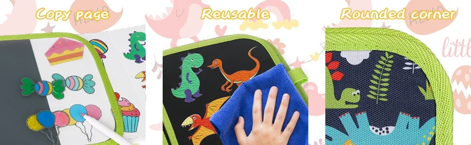 Reusable Doodle Book for Kids with 12 Watercolor Pens