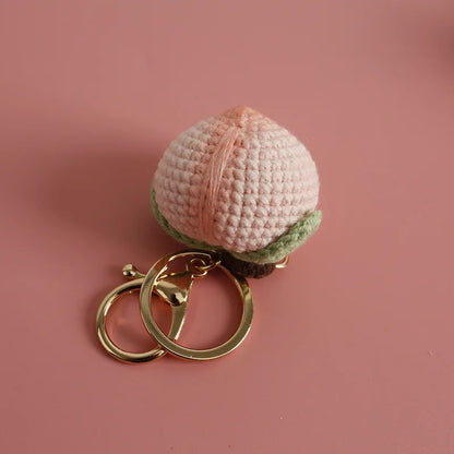 Cute Fruit Crochet Keychain Strawberry Cherry Bag Charm