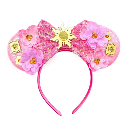 Mouse Ears Sequin Bow Cosplay Headband for Women & Adults
