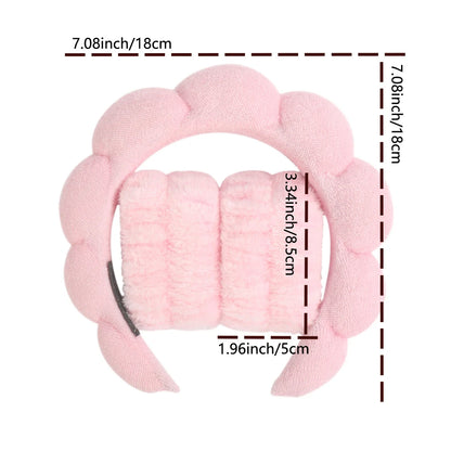 Microfiber Spa Headband & Face Wash Wristband Set