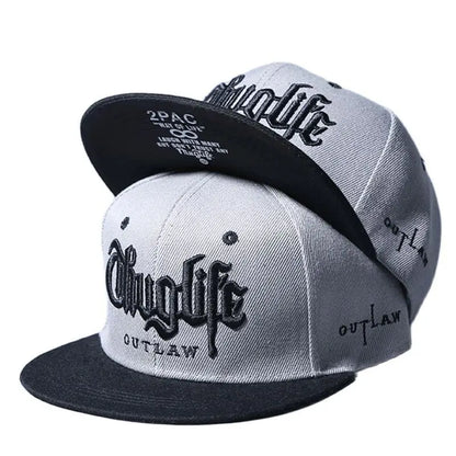 Thug Life Embroidery Snapback Baseball Cap for Streetwear Style