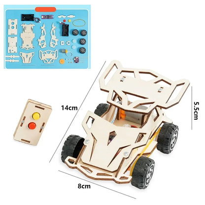 DIY Wooden Remote Control Car STEM Science Experiment Building Kit for Kids
