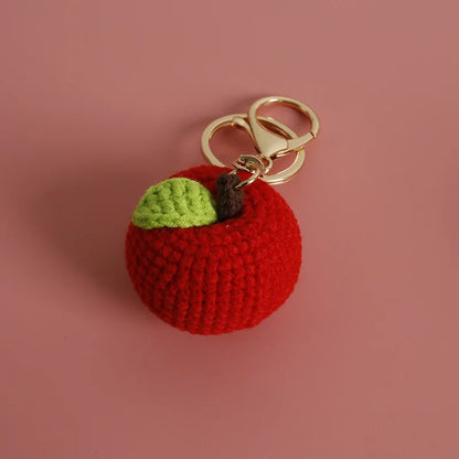 Cute Fruit Crochet Keychain Strawberry Cherry Bag Charm