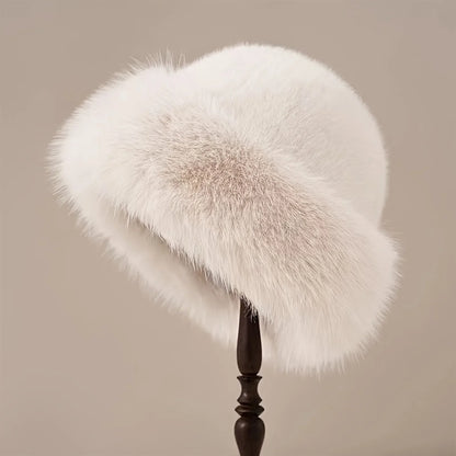 Plush Warm Fur Fluffy Beanie Hat for Winter Outdoor Comfort