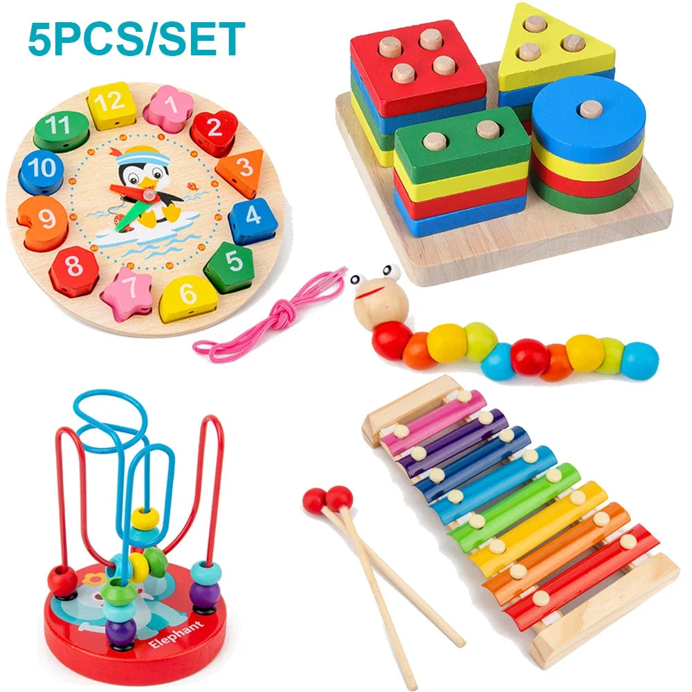 Montessori Wooden 3D Puzzle Toy for Early Learning