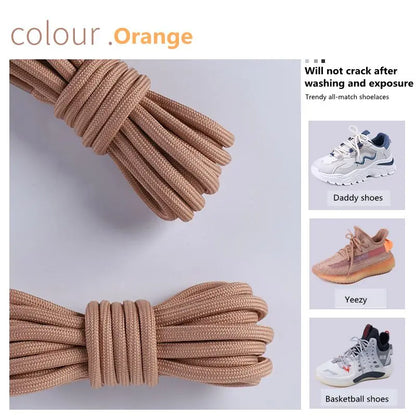 1 Pair New Round Shoe laces for Sneakers Yezy 350 Original Shoelaces for Shoes Polyester Solid Off White Laces Sport Shoestrings