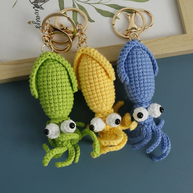 Ocean Animal Crochet Keychain Tropical Fish Bag Charm