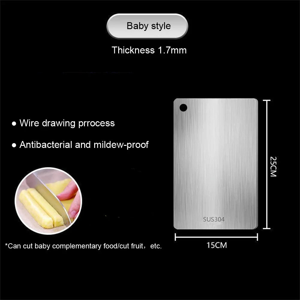 316 Stainless Steel Cutting Board – Double Sided Chopping & Kneading Board