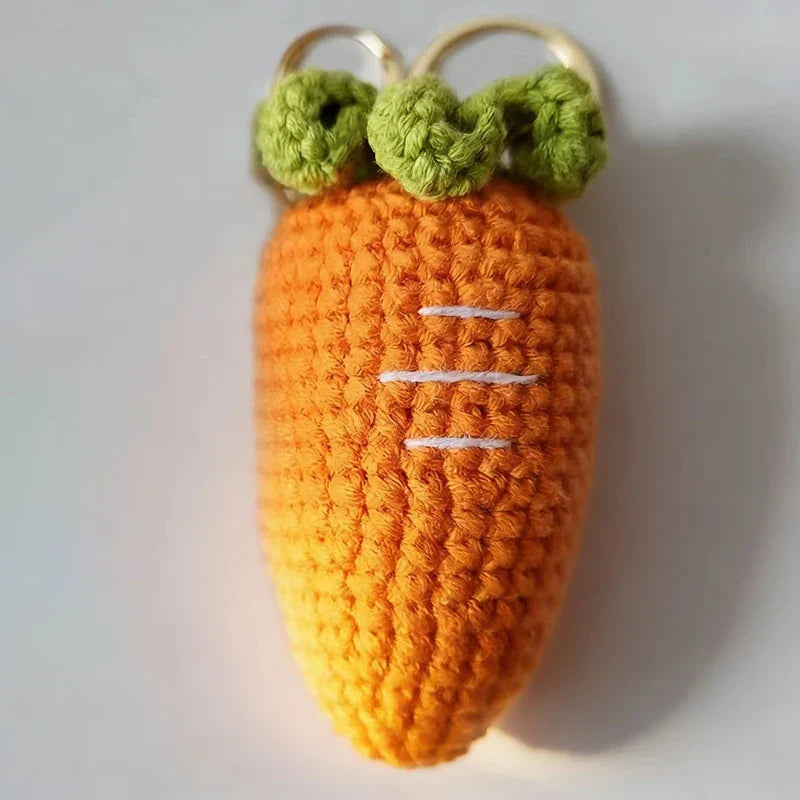 Cute Fruit Crochet Keychain Strawberry Cherry Bag Charm