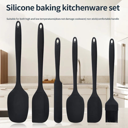 6-Piece Silicone Kitchenware Set with Spatulas and Oil Brush Kit