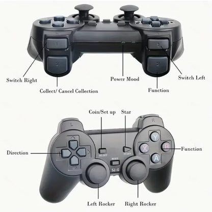4K Retro Game Console Wireless Gaming Stick with Dual Controllers