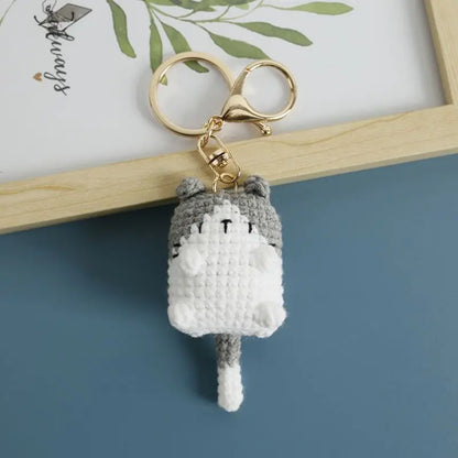 Small Cat Crochet Keychain Cute Kitten Bag Charm