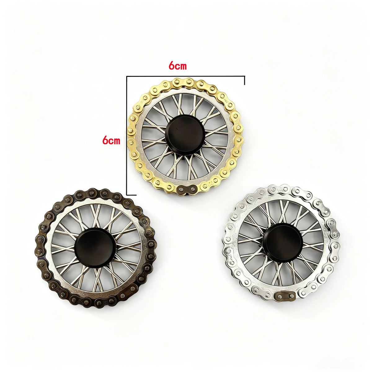 Metal Fidget Spinner – Gear & Bike Chain Fingertip Spinner