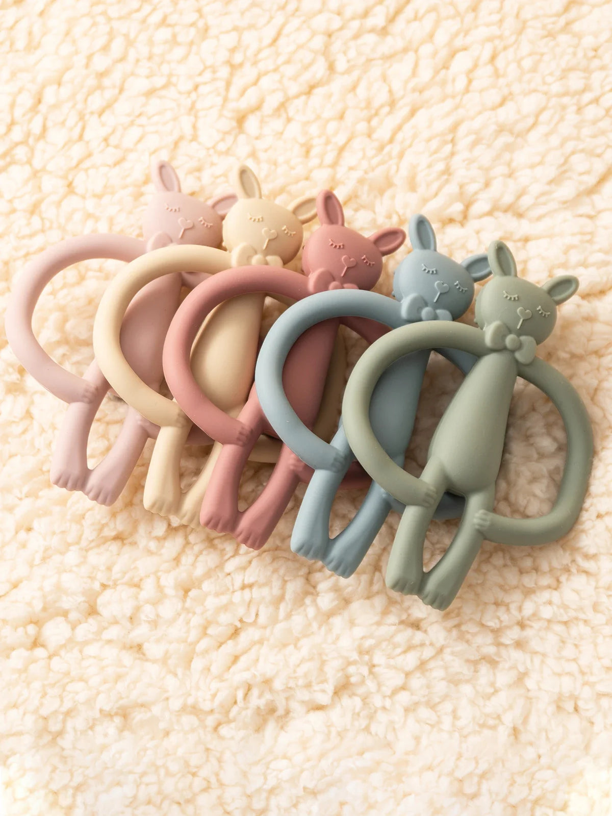 Silicone Baby Teether Rabbit Teething Toy for Infants