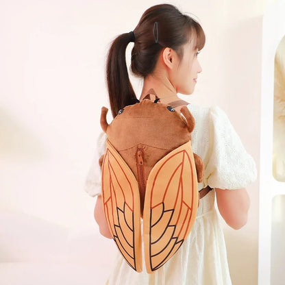 45CM Cartoon Cicada Beetle Plush Backpack Soft Stuffed Toy
