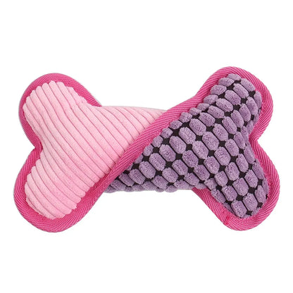Plush Squeaky Bone Dog Toy for Interactive Chewing and Play