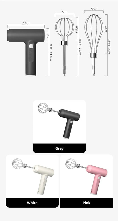 Wireless Electric Food Mixer with 3-Speed Portable Hand Mixer