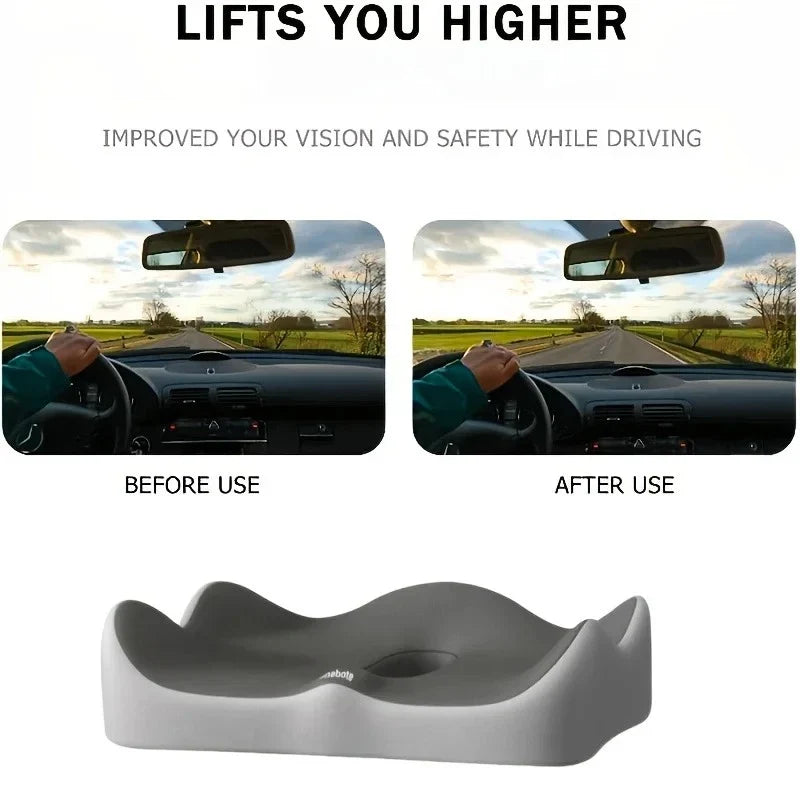 1pc 3D Lumbar Support Car Cushion, Memory Foam Ergonomic for Lower Back Pain Relief, Also for Office & Wheelchair Use