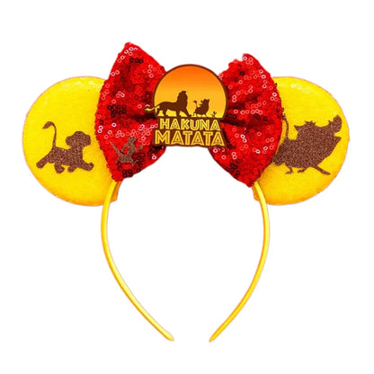 Mouse Ears Sequin Bow Cosplay Headband for Women & Adults