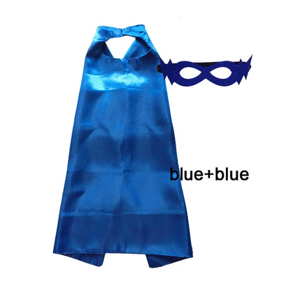 Kids Superhero Cape with Mask Reversible Satin Costume