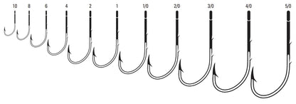 EAGLE CLAW (5 PACK) Round Bend EWG Worm Hook Platinum Blk #5/0 15pc LPS092PG-5/0