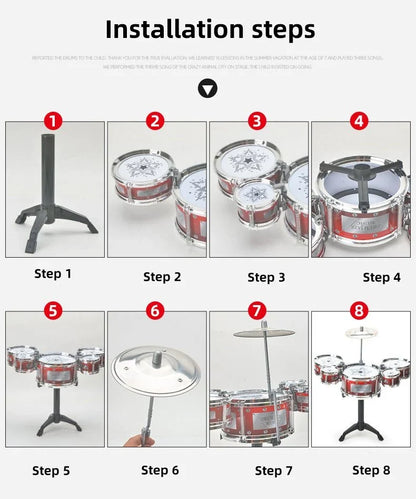 Kids Jazz Drum Set Musical Instrument Toy for Beginners