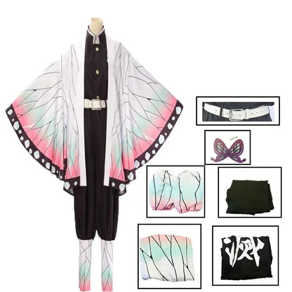 Kochou Shinobu Anime Cosplay Costume with Wig Set