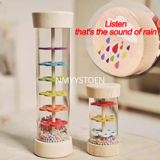 Montessori Wooden Rain Stick Baby Sensory Music Toy