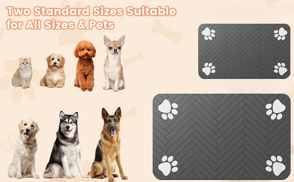 Pet Feeding Mat-Absorbent Pet Placemat Rubber Backing Quick Dry Water Mat for Dog Cat for Food and Water Bowl with Waterproof