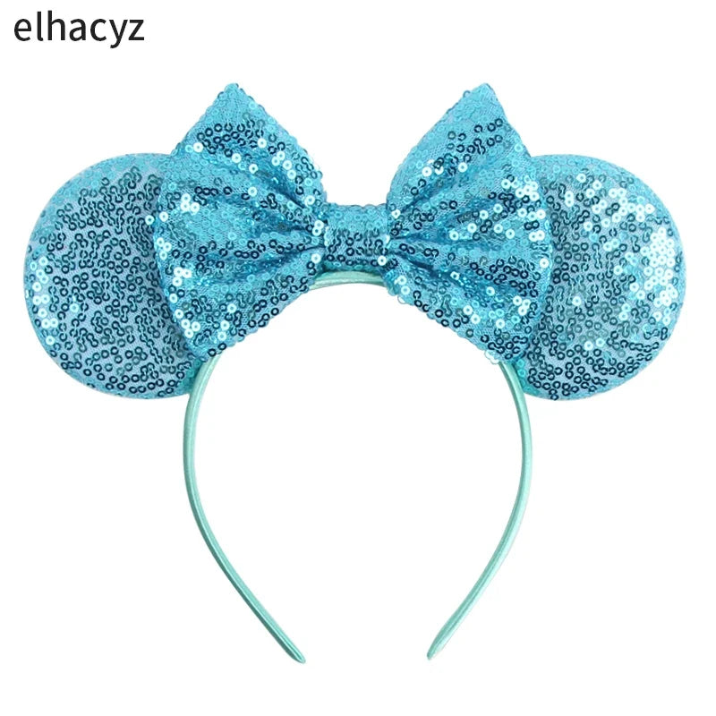 Embroidered Sequin Ears Bow Headband for Women & Girls