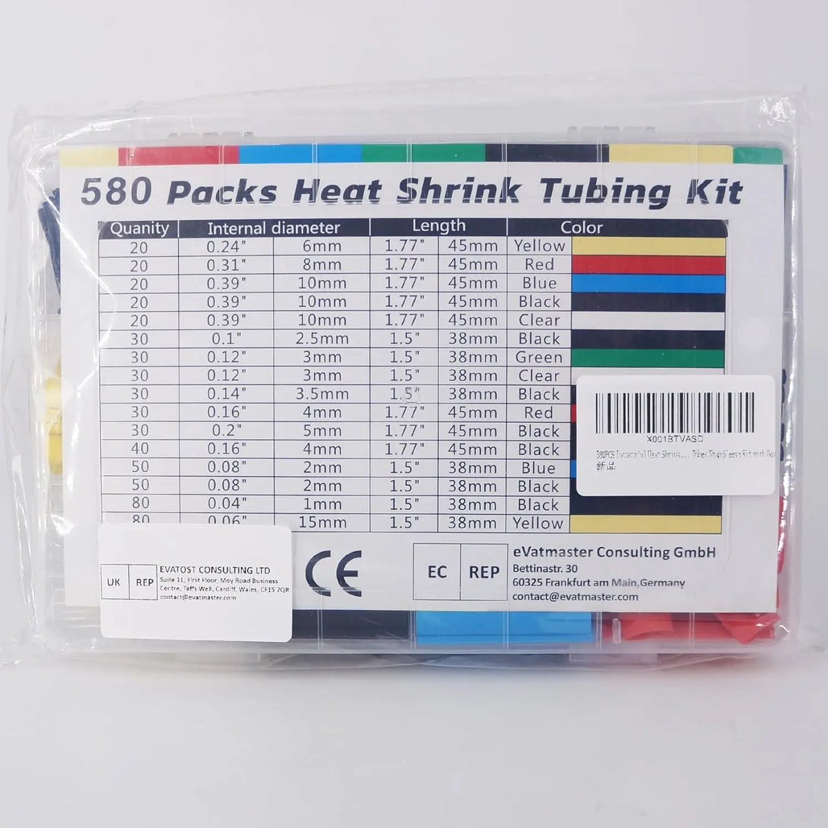 580/560Pcs Heat Shrink Tubing Kit EVA Material in 6 Colors 11 Sizes - Ideal for Electrical Insulation, Repairs, and Wire Conne