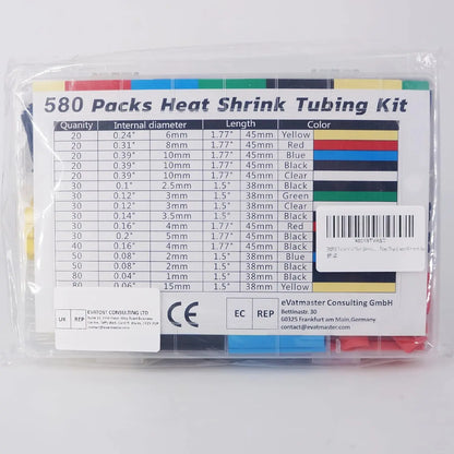 580/560Pcs Heat Shrink Tubing Kit EVA Material in 6 Colors 11 Sizes - Ideal for Electrical Insulation, Repairs, and Wire Conne