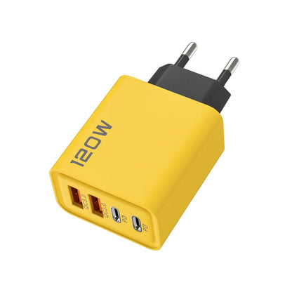 4 Port USB Charger Total 120W Fast Charging EU/US/UK Plug Wall Charger Mobile Phone Power Adapter For Phone Charge Type C Cable
