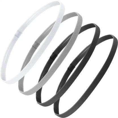 4PCS Thin Elastic Non-Slip Sports Headbands for Men & Women