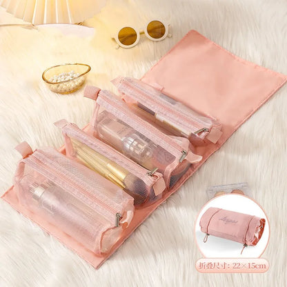 4-in-1 Detachable Large Capacity Travel Makeup Organizer