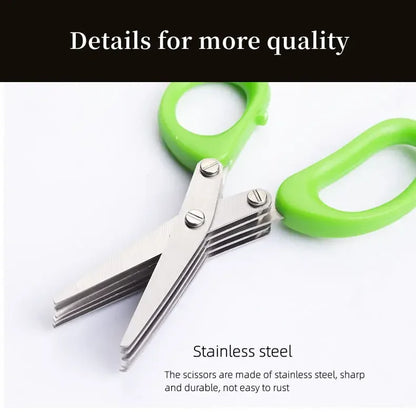 Multi-Layer Stainless Steel Kitchen Scissors – Herb, Vegetable & Green Onion Cutter Tool