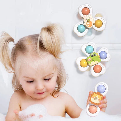 3-in-1 Baby Suction Spinner Toy Teether and Rattle